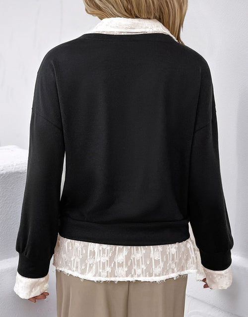 Load image into Gallery viewer, Perfee Faux Layered Contrast Long Sleeve Sweatshirt
