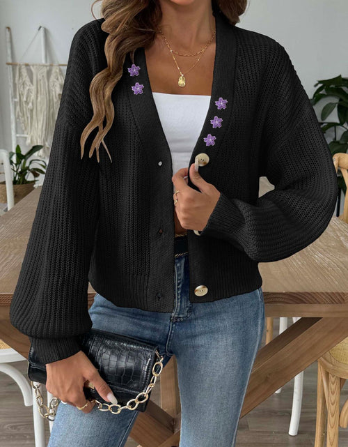 Load image into Gallery viewer, V-Neck Button Up Long Sleeve Cardigan
