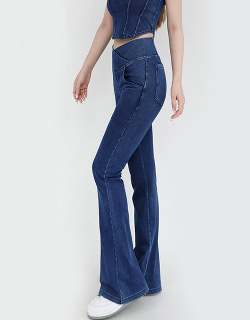 Load image into Gallery viewer, Wide Waistband Bootcut Jeans with Pockets
