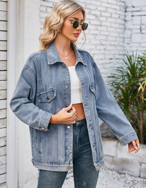 Load image into Gallery viewer, Button Up Long Sleeve Denim Jacket
