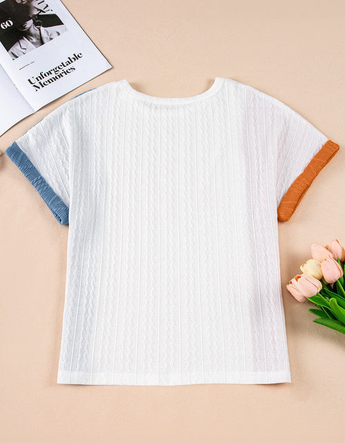 Load image into Gallery viewer, Textured Color Block T Shirt
