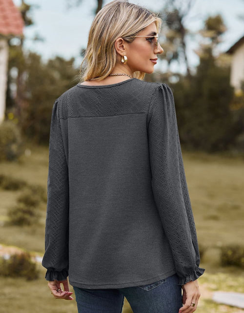 Load image into Gallery viewer, Round Neck Puff Sleeve Blouse

