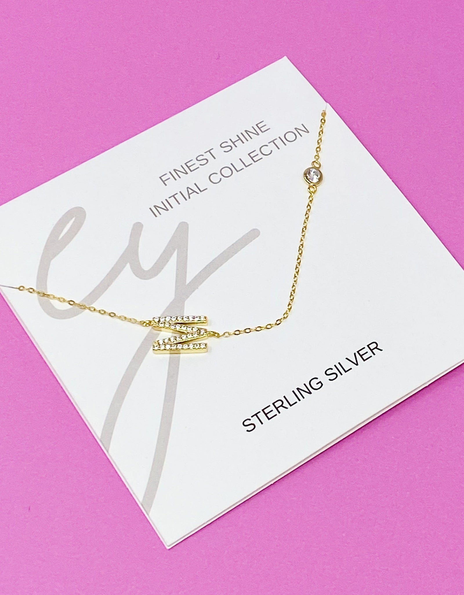Finest Shine Initial Sterling Silver Necklace by Ellisonyoung.com