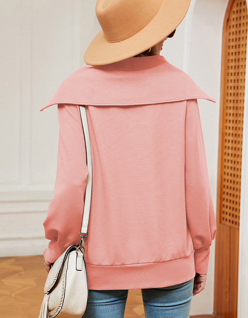 Load image into Gallery viewer, Half Zip Lantern Sleeve Sweatshirt
