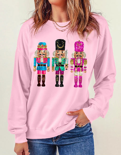Load image into Gallery viewer, Nutcracker Graphic Round Neck Long Sleeve Sweatshirt
