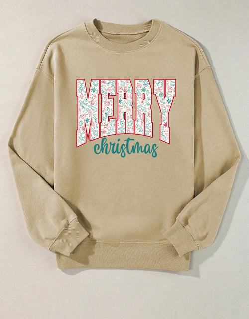 Load image into Gallery viewer, MERRY CHRISTMAS Round Neck Long Sleeve Sweatshirt
