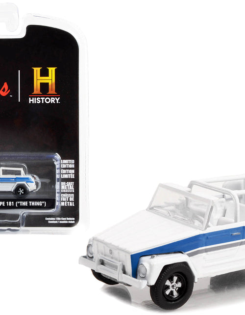 Load image into Gallery viewer, 1974 Volkswagen Thing (Type 181) White with Blue Stripes "Pawn Stars" (2009-Current) TV Series "Hollywood Series" Release 37 1/64 Diecast Model Car by Greenlight

