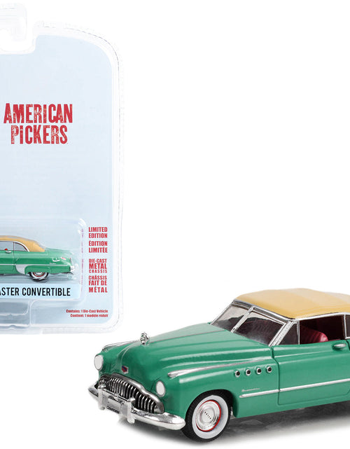 Load image into Gallery viewer, 1949 Buick Roadmaster Convertible Green with Tan Soft Top "American Pickers" (2010-Current) TV Series "Hollywood Series" Release 37 1/64 Diecast Model Car by Greenlight
