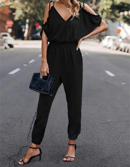 Load image into Gallery viewer, Surplice Tied Spaghetti Strap Jumpsuit
