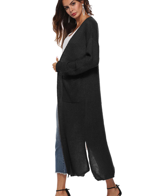 Load image into Gallery viewer, Long Sleeve Open Front Buttoned Cardigan
