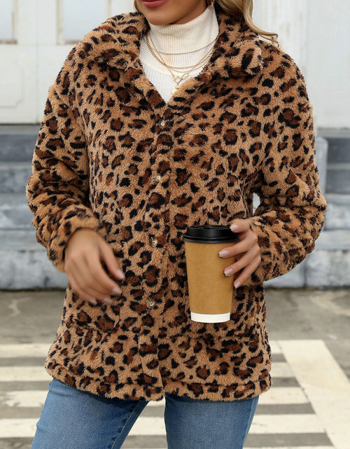 Load image into Gallery viewer, Button Up Drop Shoulder Fuzzy Jacket
