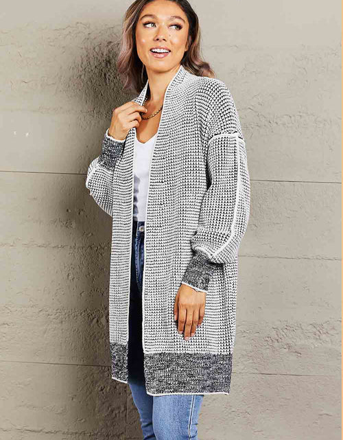 Load image into Gallery viewer, Woven Right Heathered Open Front Longline Cardigan
