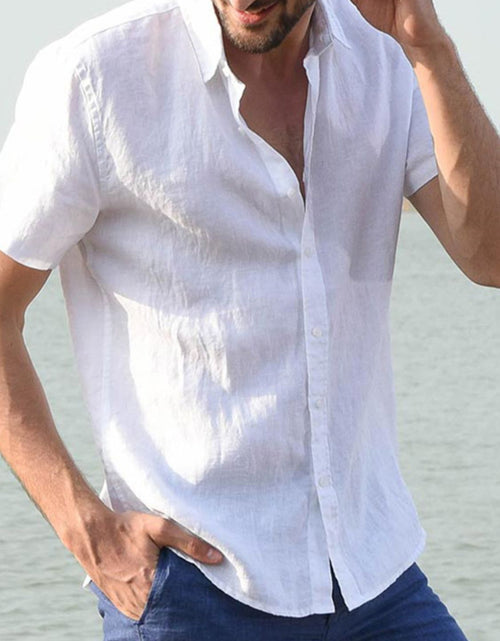 Load image into Gallery viewer, Men's Full Size Button Down Short Sleeve Shirt Plus Size
