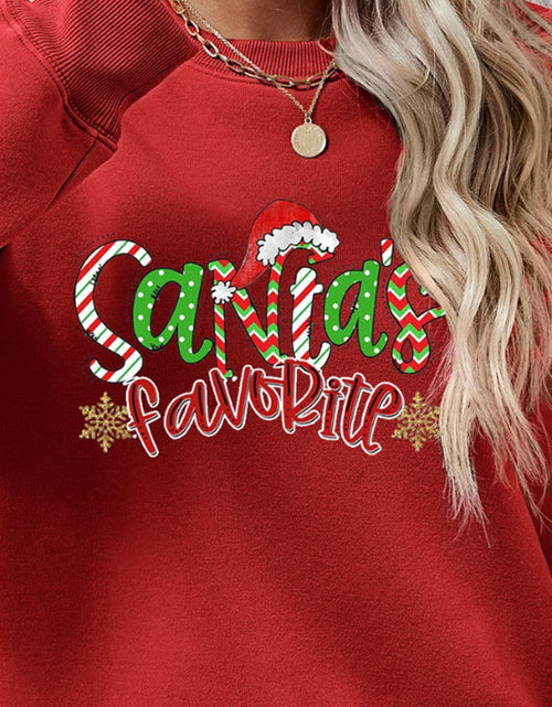 Load image into Gallery viewer, Letter Graphic Round Neck Long Sleeve Sweatshirt
