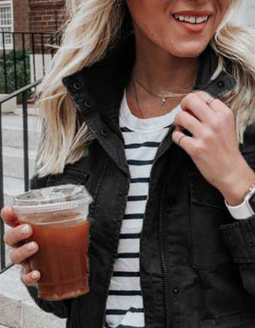 Load image into Gallery viewer, Pocketed Long Sleeve Zip Up Jacket
