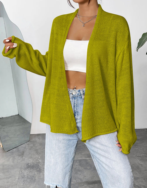 Load image into Gallery viewer, Open Front Dropped Shoulder Cardigan
