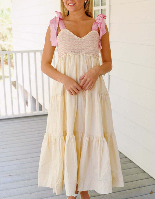 Load image into Gallery viewer, Tiered Tie Shoulder Midi Cami Dress
