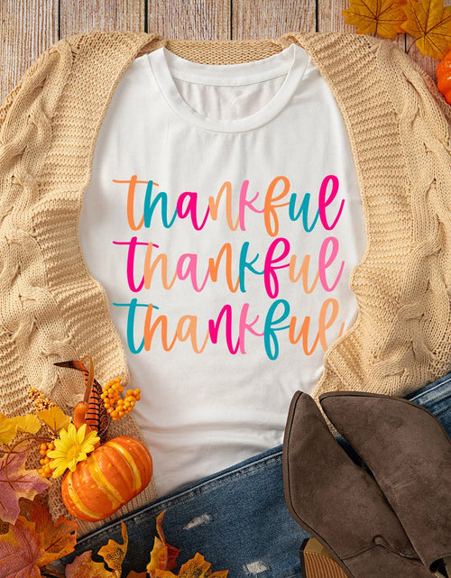 Load image into Gallery viewer, Full Size THANKFUL Round Neck Short Sleeve T-Shirt
