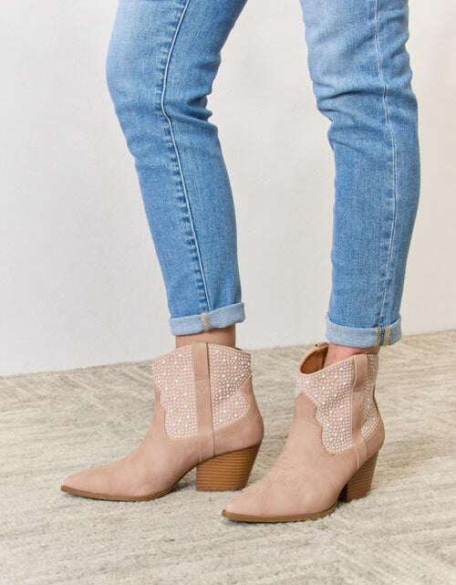 Load image into Gallery viewer, East Lion Corp Rhinestone Ankle Cowgirl Booties
