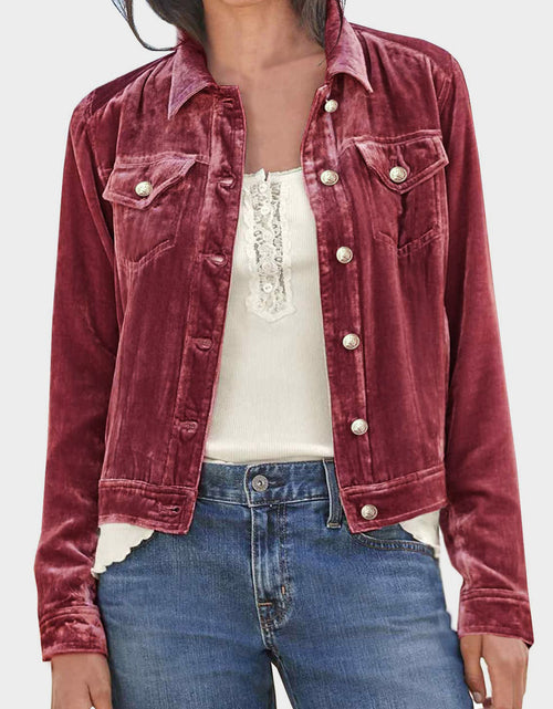 Load image into Gallery viewer, Button Up Long Sleeve Jacket with Chest Pockets
