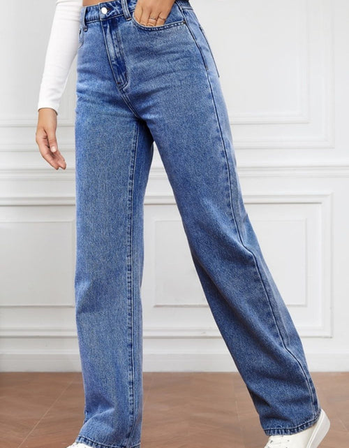 Load image into Gallery viewer, High Waist Straight Jeans
