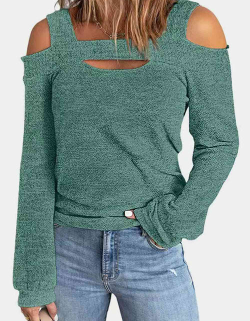 Load image into Gallery viewer, Full Size Cutout Cold Shoulder Blouse
