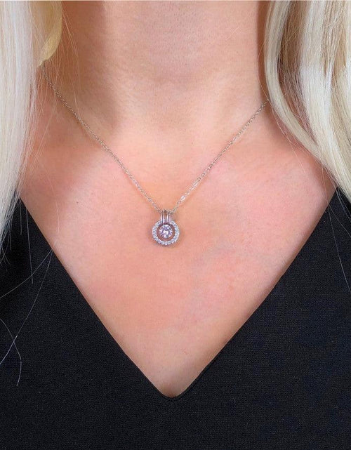 Load image into Gallery viewer, Silver Cubic Zirconia Necklace and Earring Set for Women by Hollywood Sensation®

