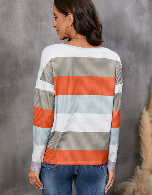 Load image into Gallery viewer, Wide Stripe Top with Pocket
