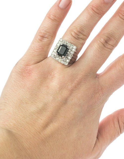 Load image into Gallery viewer, Vintage Austrian Crystal Cocktail Ring 18k Yellow or White Gold Electroplated Women's Birthstne RingMade in USA by PVD Vintage Jewelry
