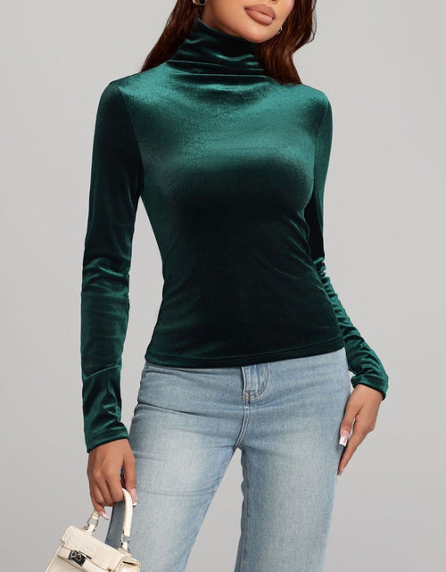 Load image into Gallery viewer, Solid Color Turtleneck Long Sleeve Top

