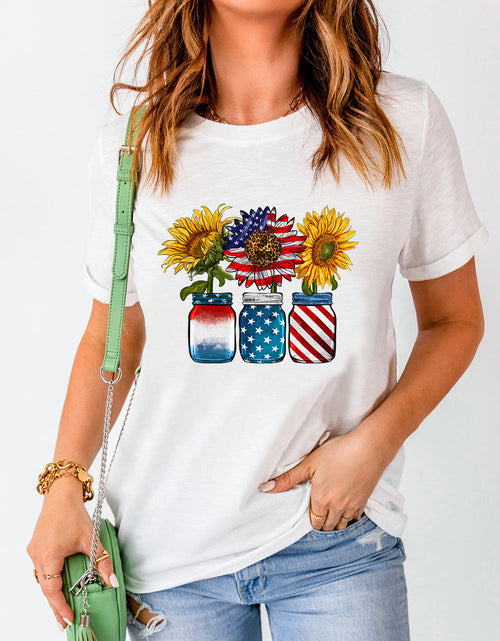 Load image into Gallery viewer, Graphic Round Neck Short Sleeve T-Shirt
