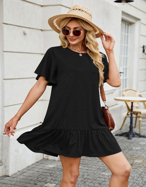 Load image into Gallery viewer, Round Neck Short Sleeve Mini Dress
