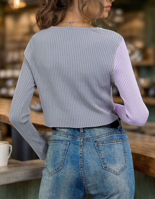 Load image into Gallery viewer, Perfee Contrast Button Up Long Sleeve Cardigan
