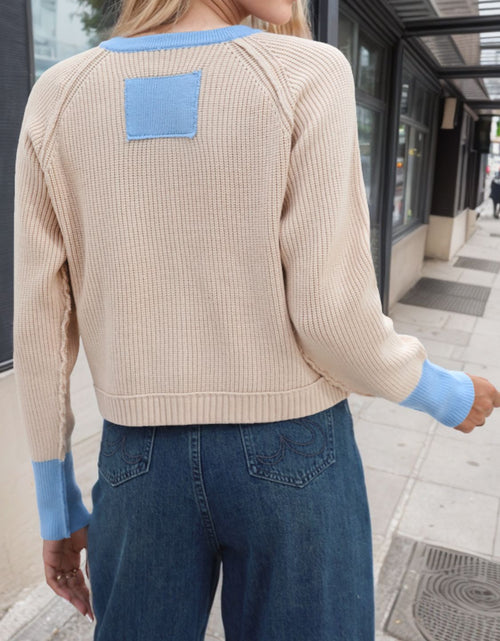 Load image into Gallery viewer, Contrast Button Up Long Sleeve Cardigan
