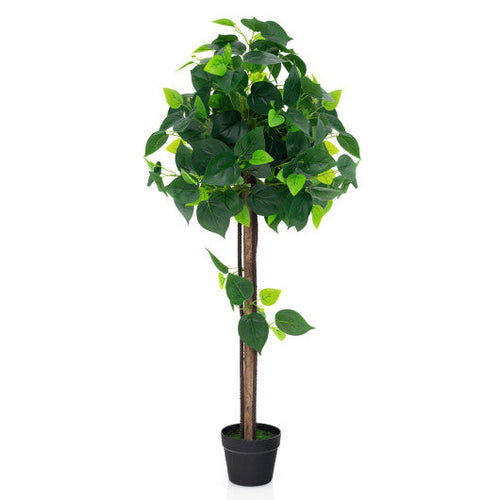 Load image into Gallery viewer, 45 Inches Artificial Hydrangea Tree with Real Wood Trunk and Realistic Hydrangea Leaves
