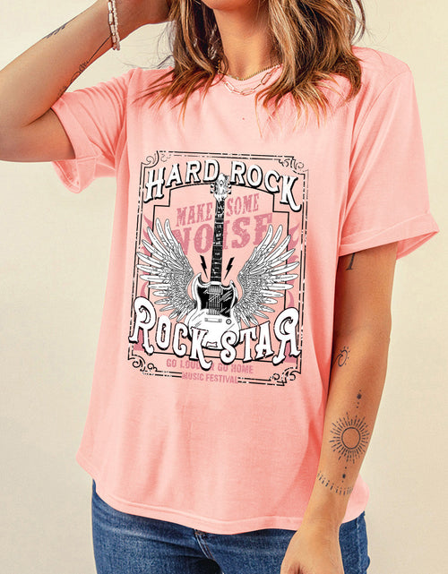 Load image into Gallery viewer, Graphic Round Neck Short Sleeve T-Shirt
