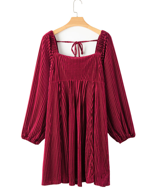 Load image into Gallery viewer, Square Neck Long Sleeve Mini Dress
