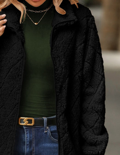 Load image into Gallery viewer, Fuzzy Pocketed Zip Up Jacket
