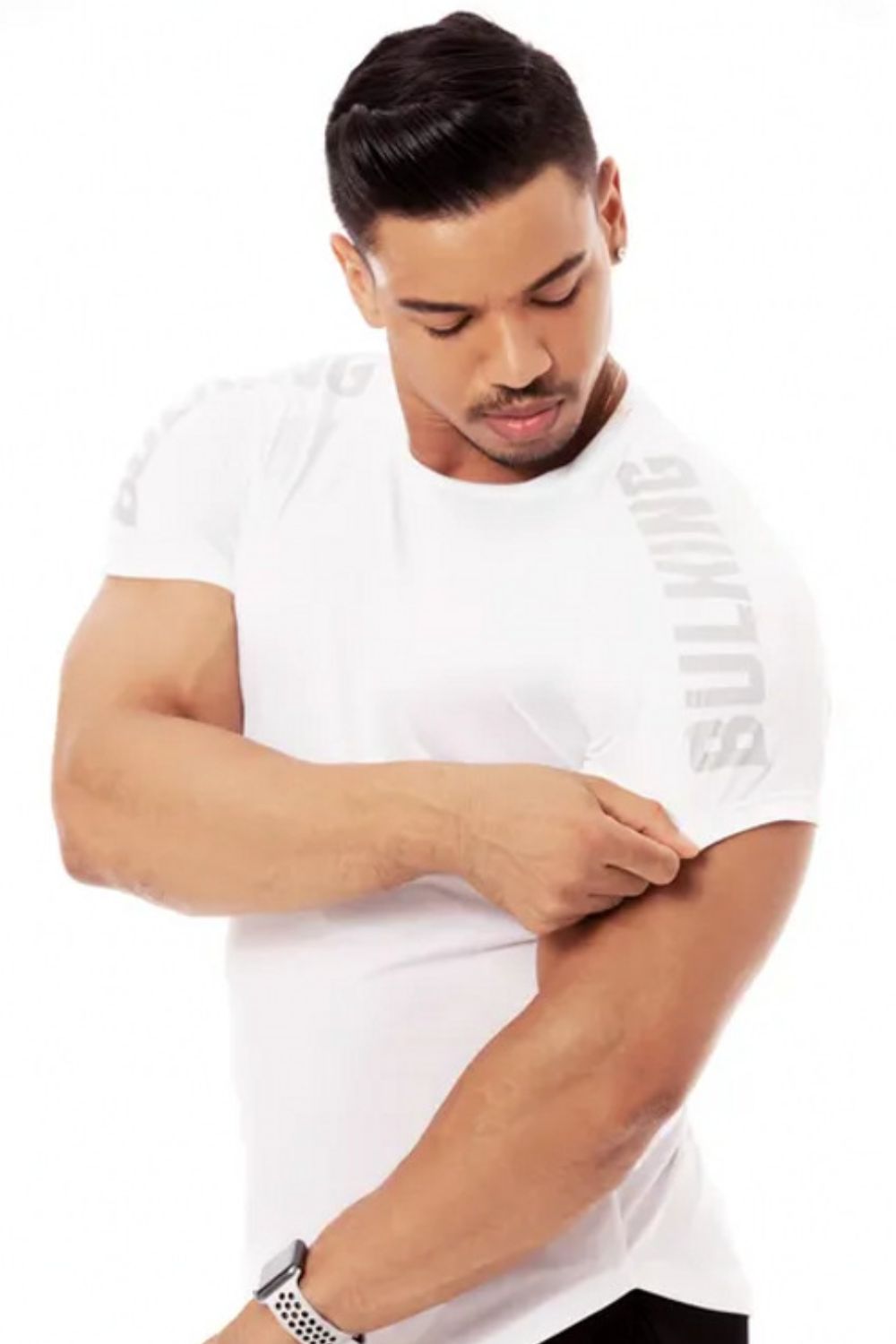 Men's Plus Size Letter Round Neck Short Sleeve T-Shirt