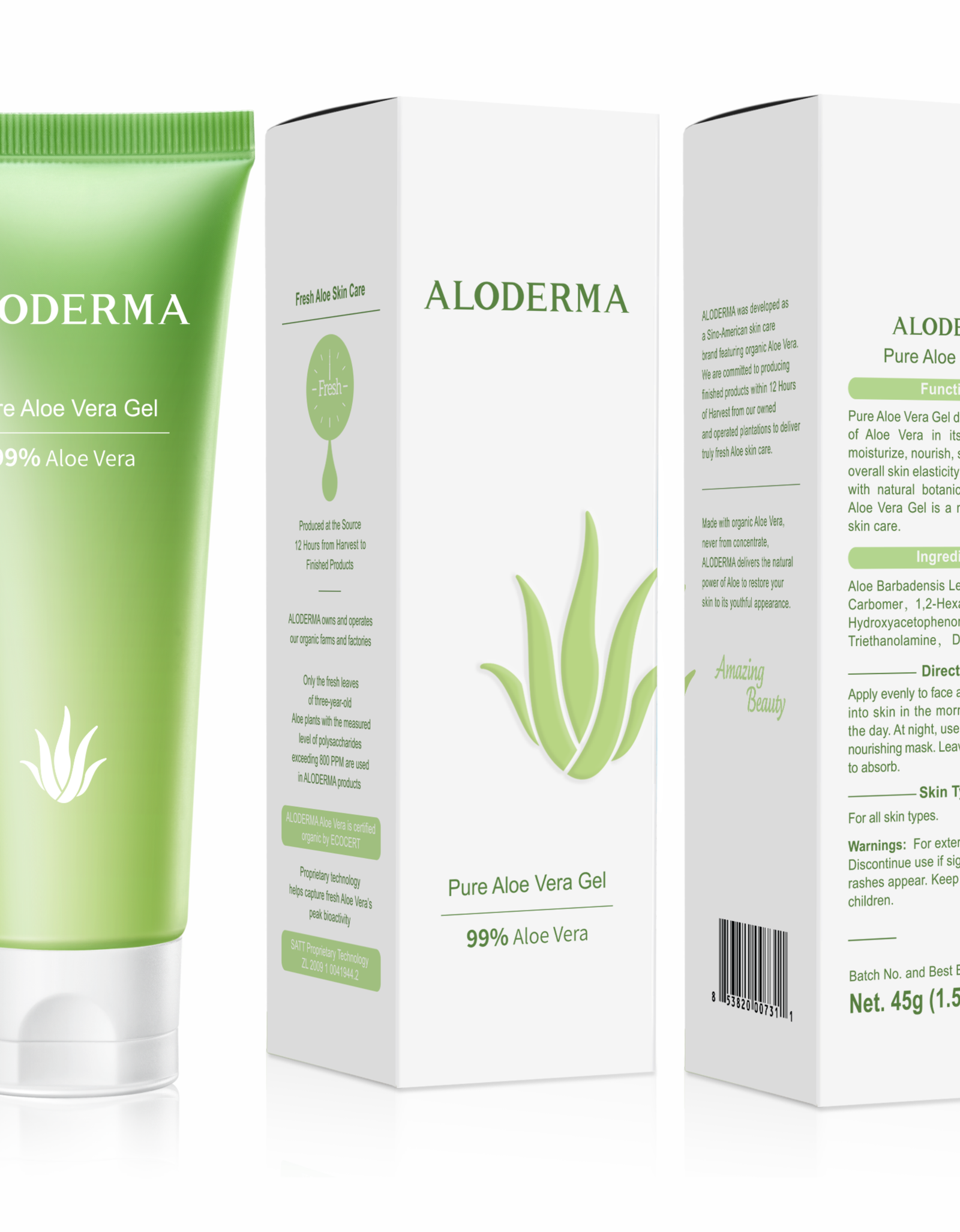 ALODERMA Pure Aloe Vera Gel - 45g by AloeCure