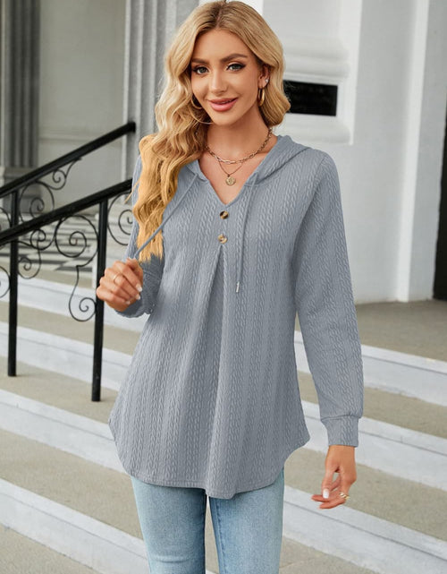 Load image into Gallery viewer, Long Sleeve Hooded Blouse
