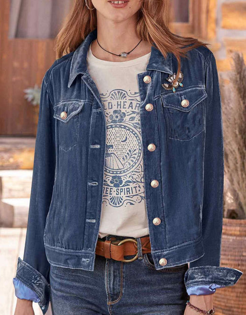 Load image into Gallery viewer, Button Up Long Sleeve Jacket with Chest Pockets
