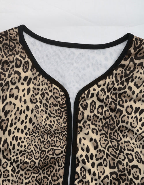 Load image into Gallery viewer, Perfee Leopard Open Front Long Sleeve Jacket
