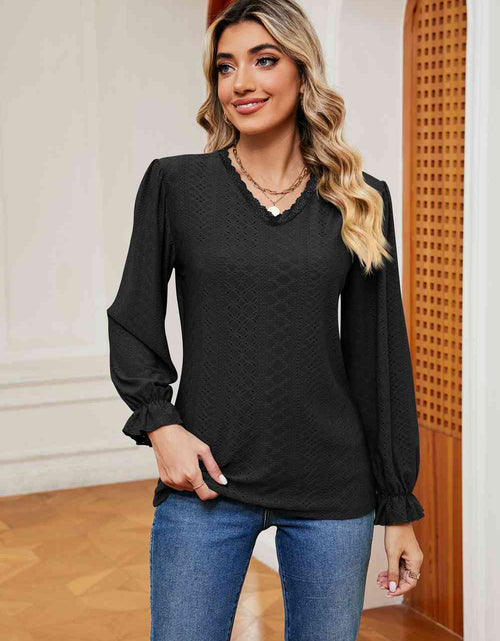 Load image into Gallery viewer, V-Neck Flounce Sleeve Blouse
