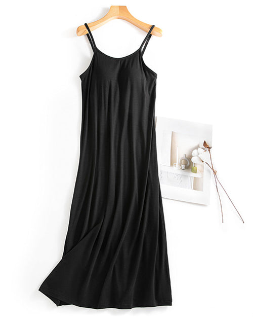 Load image into Gallery viewer, Scoop Neck Midi Cami Dress with Bra
