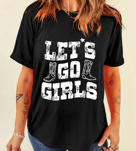 Letter Graphic Round Neck Short Sleeve T-Shirt