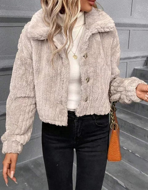 Load image into Gallery viewer, Button Up Long Sleeve Fuzzy Outerwear
