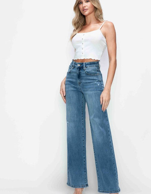 Load image into Gallery viewer, bytos Full Size High Rise Wide Leg Jeans with Pockets
