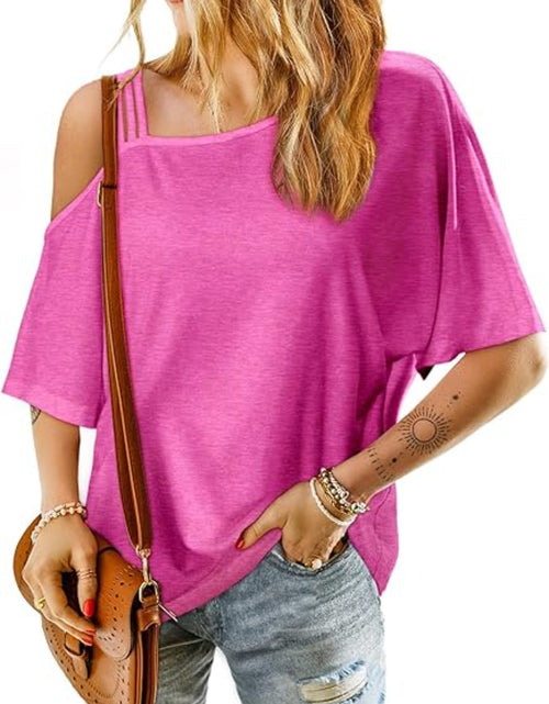 Load image into Gallery viewer, Asymmetrical Neck Half Sleeve T-Shirt
