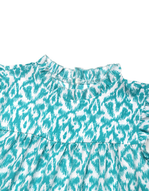 Load image into Gallery viewer, Perfee Printed Frill Sleeveless Mini Dress
